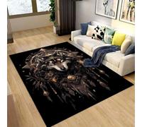 Modern Tiger Lion Leopard Animal 3D Flannel Area Rug Home Decor Blue Grey Black Non-Slip Carpet for Living Room Bedroom Corridor Bathroom, Soft Bedside Runner Floor Mat (Color 2,50x80 cm)