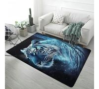 Modern Tiger Lion Leopard Animal 3D Flannel Area Rug Home Decor Blue Grey Black Non-Slip Carpet for Living Room Bedroom Corridor Bathroom, Soft Bedside Runner Floor Mat (Color 3,120x180 cm)