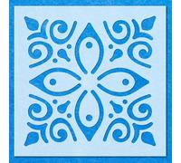 Modern Tile Repeat Pattern Stencil: Mylar Airbrush Wall Art Painting Crafts -A4 Stencil - Design Size (172 x 170 mm)