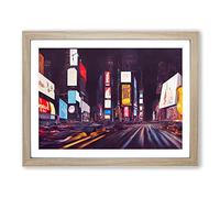 Modern Times Square Art Vol.7 Framed Print | A2 Oak Framed Wall Art | Ready to Hang | Modern Nature Picture | Living Room Bedroom Lounge Office