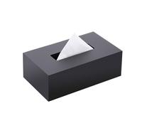 Modern Tissue Box Cover Acrylic Napkin Facial Dispenser For Home Office Restaurant Table Decor Tabletop(Black,Large)