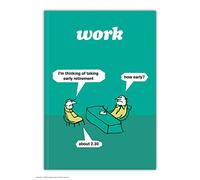Modern Toss Gifts | Funny Hilarious | 'Early Retirement' | Work Collection | Feint Lined | A6 Notebook | Notepad | Sold By Brainbox Candy