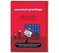 Modern Toss Official Funny Christmas Cards -'Bus Replacement Card' - Hilarious Xmas Cards For Friends Mates Him Her Men Women Mum Dad - Sold By Brainbox Candy