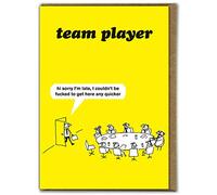 Modern Toss Official Funny Rude Offensive Happy Bday Card - 'Work Team Player' - Perfect For Best Friends Mates Him Her Boyfriend - Sold By Brainbox Candy