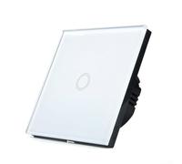Modern Touch Light Switch 1-Gang 1-Way LED Compatible Glass Panel Control Switch for Home Office 110-240V AC 50/60Hz(white)