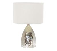 Modern Touch Operated Table Lamp or Bedside Light, Chrome Finish, Height 45cm, White Shade