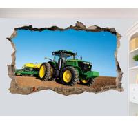 Modern Tractor Farming Tools Art Wall Sticker Room Office Decor Decal Mural