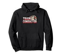 Modern Train Conductor High Speed Rail Design Pullover Hoodie