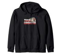 Modern Train Conductor High Speed Rail Design Zip Hoodie