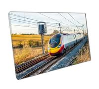 Modern Train On UK Railroad Railway England UK Transport Train Travel Photography Wall Art Print On Canvas Picture For Home Office Decor 76x51cm (30x20In)