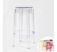 Modern Transparent Acrylic Bar Stools with Footrest 25.5in Counter Height Barstool Chair for Kitchen Island Round Design (65cm)