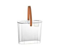Modern Transparent Acrylic Fish Tank with Breathable Lid and Easy to Move Carrying Handle Living Room Office Desktop Decorative Fish Tank Planter Desktop Display(White)