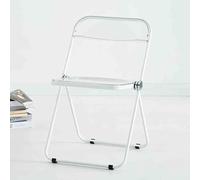 Modern Transparent Acrylic Folding Chair Stackable Dining Seat for Home & Garden C Accent Chair for Living Room & Outdoor Use (White)