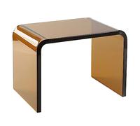 Modern Transparent Acrylic U-Shaped Accent Table with Round Edges Stylish Space-Saving Furniture for Small Bedrooms and Living Rooms Contemporary Low Table Design