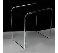 Modern Transparent Acrylic U-Shaped Coffee Table Rounded Edges Design Space-Saving Side Table for Living Room & Bedroom Decor Perfect for Small Spaces.