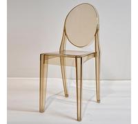 Modern Transparent Crystal Back Dining Chair for Kitchen Room Guest Bedroom Stylish and Durable Resin Material Comfortable Seating Option Home Decor Enhance Your Living Space (H)