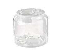 Modern Transparent Fish Tank Turtle Tank PET Material Household Turtle Box with White Lid Round Fish Tank for Living Room Office Desktop Desktop Display