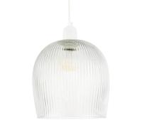 Happy Homewares Modern Transparent Mini Line Ribbed Glass Pendant Ceiling Light Shade