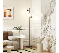 HOMCOM Modern Tree Floor Lamp with 3 Light, for Living Room Bedroom, Black