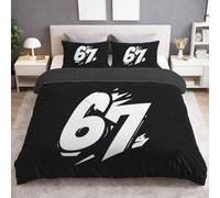 Modern Trendy Duvet Cover Sets Queen Size 102" x 87" Bedding Set 3 Pcs Soft Microfiber Number Typography Layout Poster Geometric Bedding Quilt Cover with Zipper Closure & Pillowcases