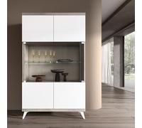 Modern Treviso White Italian 2 Glass Door Vitrine