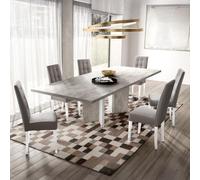 Modern Treviso White Italian 6 Seater Dining Table