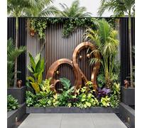 Modern Tropical Garden Mural Outdoor Wall Art Tapestry Botanical Decor Luxury Backdrop Curtain W180 X H180Cm