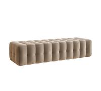 Modern Tufted Ottoman Bench for Bedroom Upholstered Accent Stool Stylish Footrest for Entryway & Dining Room End of Bed Decor (100x50x36cm)