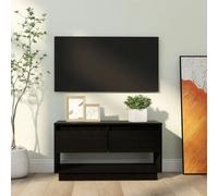 Vidaxl Tv Cabinet Black 74X34X40 Cm Solid Wood Pine Tv Cabinets