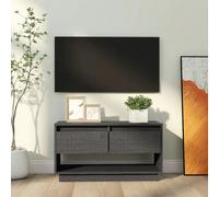 vidaXL TV Cabinet Grey 74x34x40 cm Solid Wood Pine