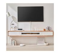 Modern TV Cabinet for Small Apartments160cm Floating WallMounted Storage Unit with Doors Log & White Media Console Stylish Floating Shelf for Under TV