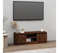 vidaXL TV Cabinet with Door Brown Oak 102x30x36 cm UK NEW