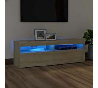 vidaXL TV Cabinet with LED Lights Sonoma Oak 120x35x40 cm