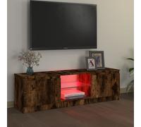 vidaXL TV Cabinet with LED Lights Smoked Oak 120x30x35.5 cm, Brown