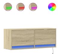 Modern TV Wall Cabinet with LED Floating TV Wall Unit Engineered Wood vidaXL