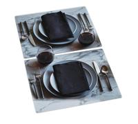 modern-twist Marble Print Placemat 100% Plastic Free Silicone, Tabletop, Dining, Decoration, Modern Design, Gray