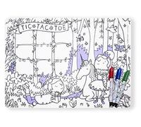 Modern Twist Mark-Mat Set 100% Food-Grade Silicone, Waterproof and Reusable Color Sheet & 3 Dry Erase Markers for Kids - Tic-Tac-Toe