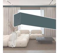 Modern Two in One Sliding Barn Door Track Set Cuttable Quiet Rail Divider with Pelmet Ceiling Mount for Bedroom Green 3.9m (12.8ft) Length