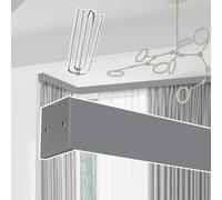 Modern Two-in-One Sliding Barn Door Track Set Cuttable & Quiet Single Rail System with Ceiling Mount Dark Grey 9.8ft - t for Bedroom Renovation