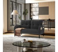 Modern Two-Seater Corduroy Sofa with High-Rebound Springs, Comfortable Loveseat with Side Storage Pockets, 120L x 65W x 79H cm, Gray Aosom UK