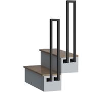 Modern U-Sd il for Stairs - Side Mounted Wrought Iron Railing Kit 75cm (2.5ft) - Sturdy Square Pipe Design for Indoor & Outdoor Safe Aids