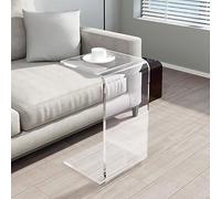 Modern U-Shaped Acrylic Side Table - Multipurpose Small End Table with Round Edges Strong Stool for Living Room Bedroom Patio Office - 30x30x50CM Color D