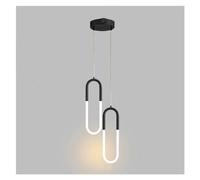 Modern U Shaped LED Pendant Light Long Line Hanging Lamp for Bedroom Stylish Indoor Lighting Fixture 360 Degree Illumination Contemporary Bedside Decor