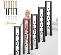 Modern U Shaped Stair Railing for Indoor Outdoor Decoration Galvanized Black Balcony Hallway Apartment Railings Adjustable Height 75 110cm