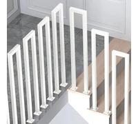 Modern U-Shaped Stair Railing Metal Wrought Iron il 1-3FT Adjustable for Villa Garden Loft - Suitable for Concrete Brick Wood Steps (White 65CM/2.1FT)