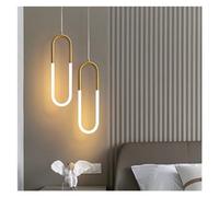 Modern U Shaped Tube LED Pendant Light Long Line Hanging Lamp for Bedroom Stylish Indoor Lighting Fixture 360 Degree Illumination Contemporary Home Decor