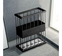 Modern Umbrella Holder Metal Rectangle Style Umbrella Stand for Entryway, Marble Reinforced Base, Strong and Firm, Save Space (Color : Black, Size : Small)