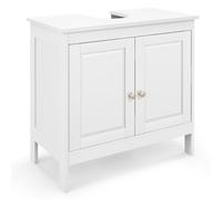 Modern Under Sink Bathroom Cabinet with Adjustable Shelf Freestanding White Bathroom Floor Storage Cupboard Basin nizer Furniture for Small Spaces 60x30x62cm