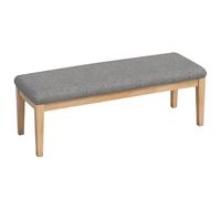 Modern Upholstered 120cm Solid Wood Bench - Sturdy Entryway Living Room Dining Room Seating - Gray Fabric Bedside Bench Slish & Fur (31.49in/80cm)