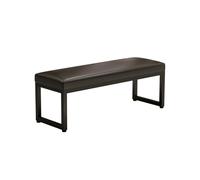 Modern Upholstered 2-Seater Entryway Bench with Metal Legs, Stylish Indoor Kitchen & Hallway Seating, Dark Brown, Compact Size (60x40x42cm)